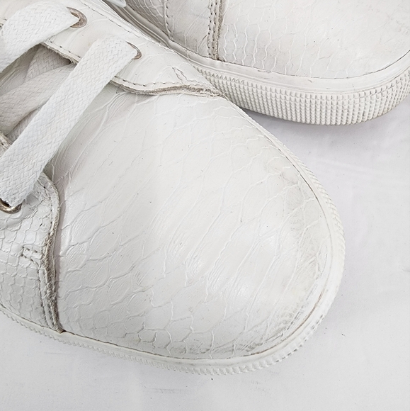 Zara Men's White Textured Lace Up Low Top Causal Sneakers Summer Shoes, sz 44 - Picture 11 of 12